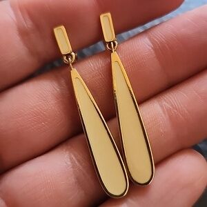 VTG Direction One Gold-Tone Cream Clip Earrings - Women's Jewelry